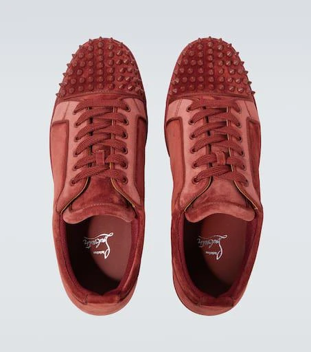 商品Christian Louboutin|Louis Junior Spikes绒面革运动鞋,价格¥9009,第4张图片详细描述
