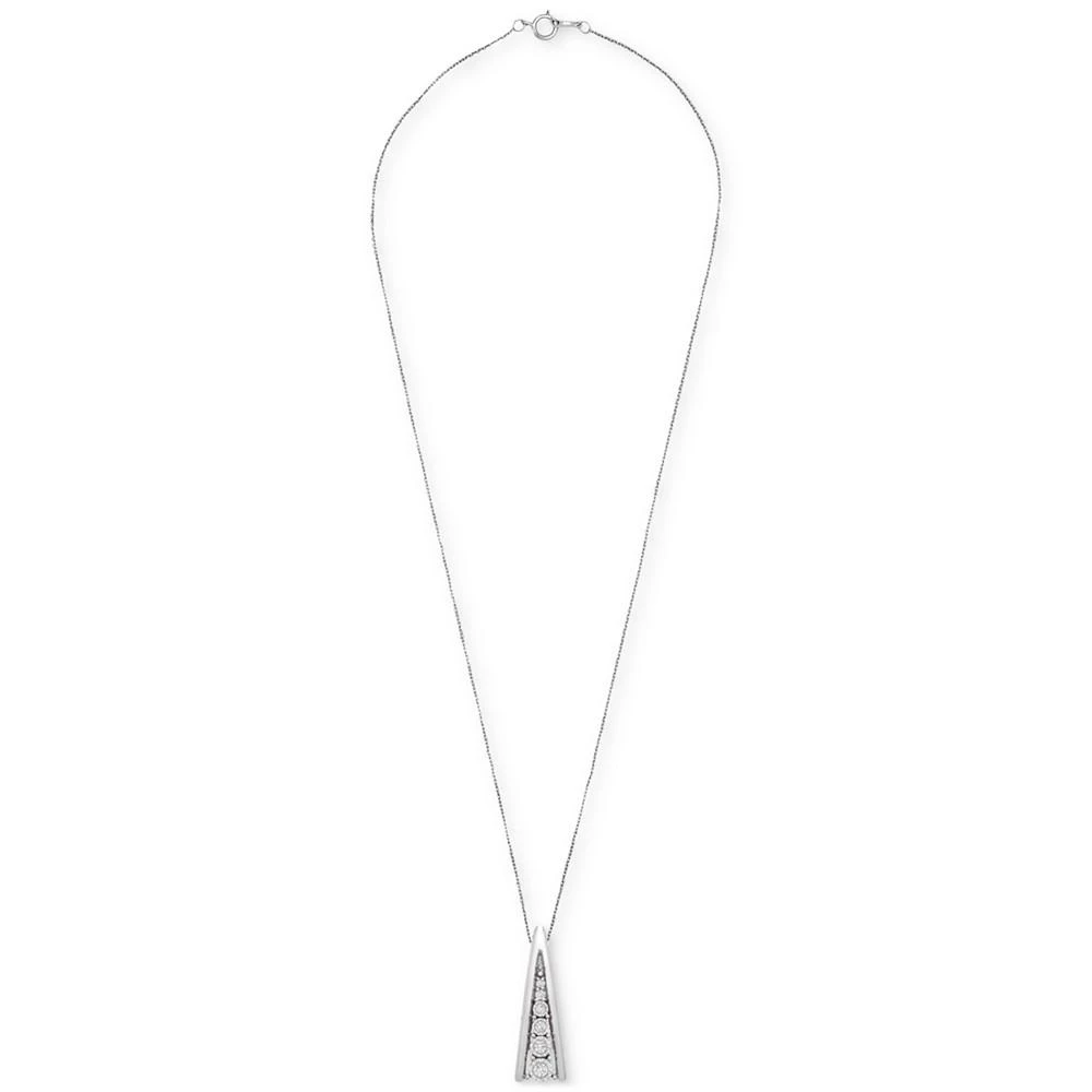 商品Macy's|Diamond Graduated Pendant Necklace (1/10 ct. t.w.) in Sterling Silver,价格¥886,第3张图片详细描述