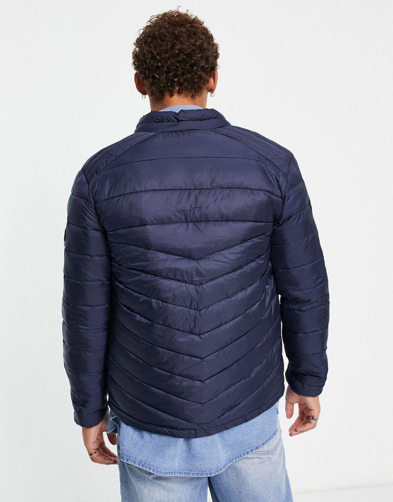 商品Jack & Jones|Jack & Jones Essentials padded jacket with stand collar in navy,价格¥284,第4张图片详细描述