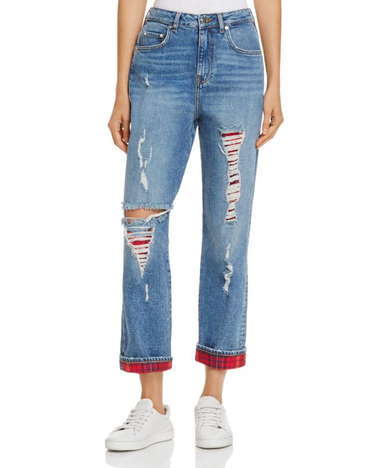 商品TOMMYXGIGI|Plaid Detail Distressed Jeans,价格¥1400,第1张图片