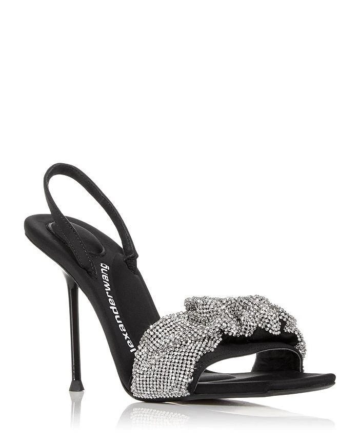 商品Alexander Wang|Women's Julie Scrunchie Embellished Slingback High Heel Sandals,价格¥3192,第1张图片