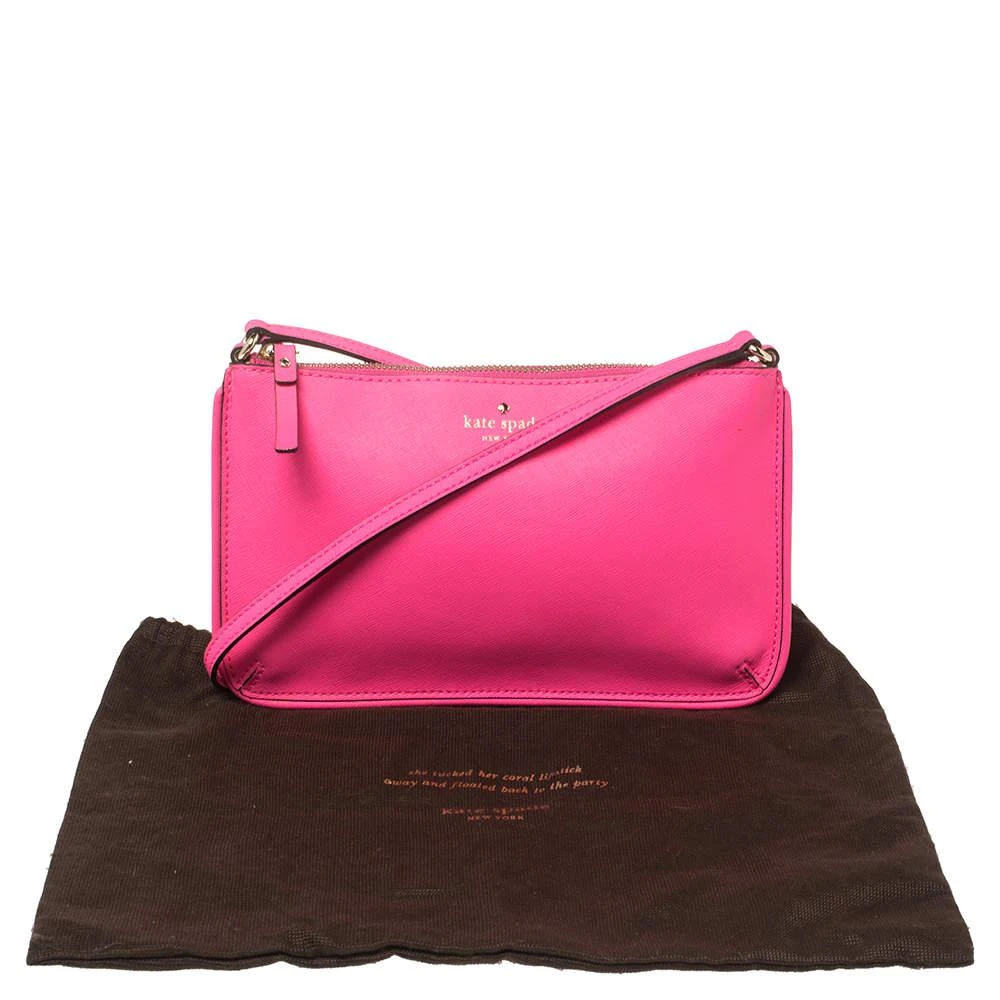 Kate Spade Pink Saffiano Leather Top Zip Slim Crossbody Bag 商品