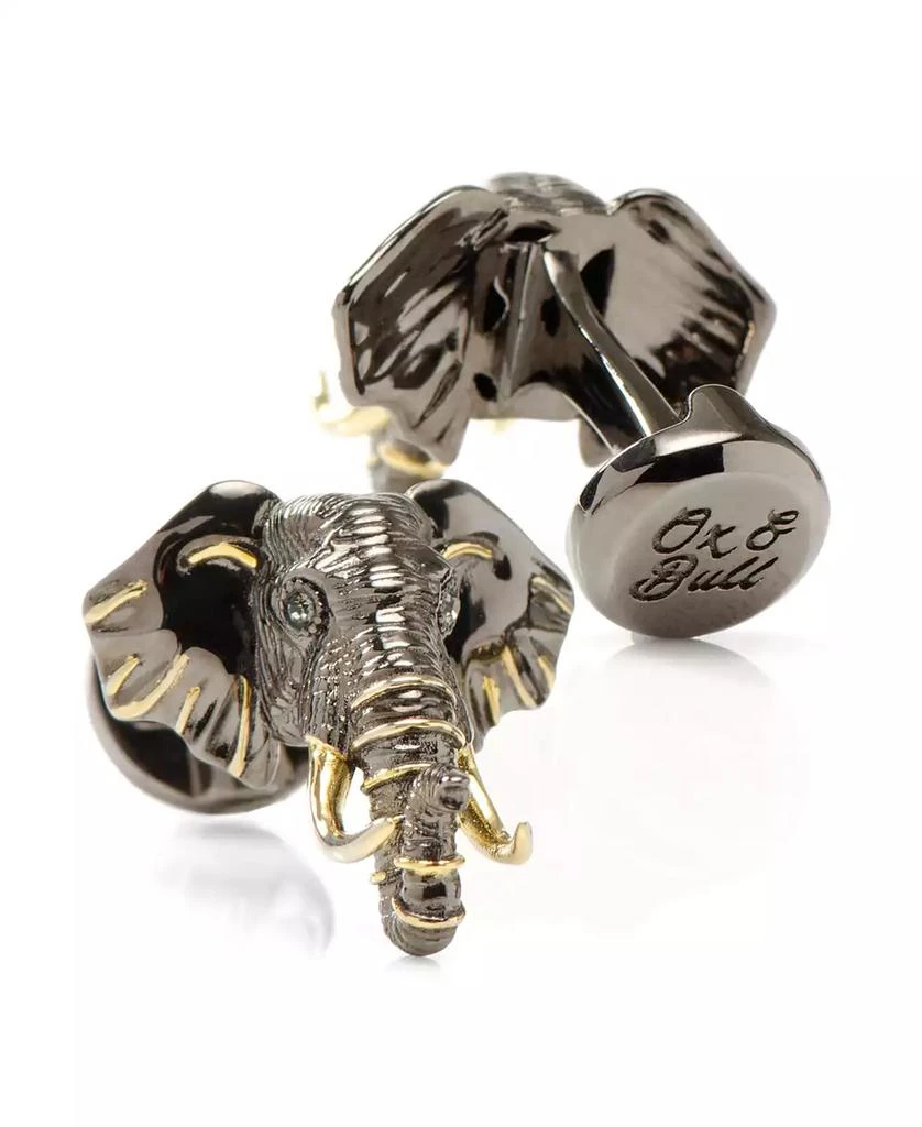 商品Ox and Bull Trading Co.|Men's 14K Gold Elephant Cufflinks,价格¥2618,第2张图片详细描述