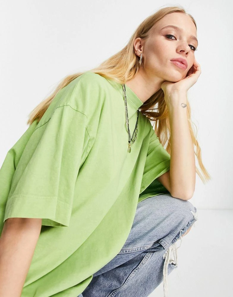 商品Topshop|Topshop oversized washed boyfriend tee in green,价格¥130,第4张图片详细描述