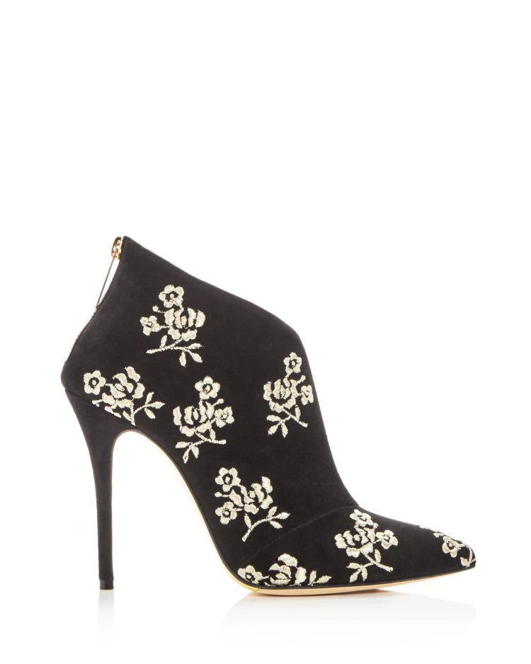 商品Oscar de la Renta|Oscar de la Renta Women's Elkin Embroidered Suede High Heel Booties,价格¥3861,第2张图片详细描述