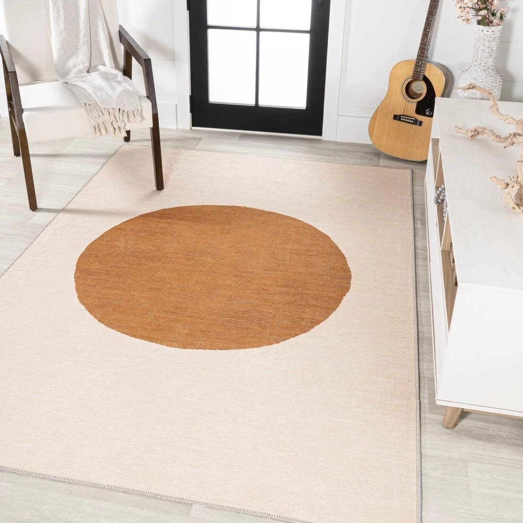 商品JONATHAN Y|Cirkel Minimalist Geometric Dot Machine-Washable Cream/Rust Area Rug,价格¥342,第1张图片