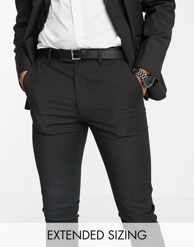 商品ASOS|ASOS DESIGN skinny tuxedo in black suit trousers,价格¥164,第1张图片