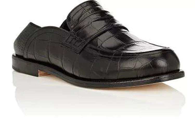 商品Loewe|Crocodile-Stamped Leather Penny Loafers,价格¥5579,第2张图片详细描述