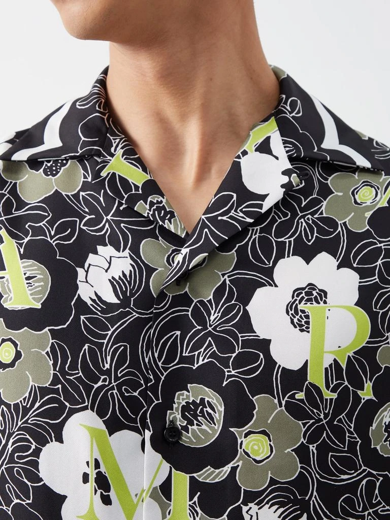 商品AMIRI|Floral-logo silk short-sleeved shirt,价格¥5520,第3张图片详细描述