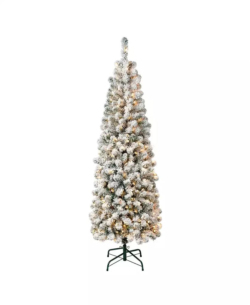 商品National Tree Company|First Traditions 6' Acacia Pencil Slim Flocked Tree with Clear Lights,价格¥4605,第1张图片