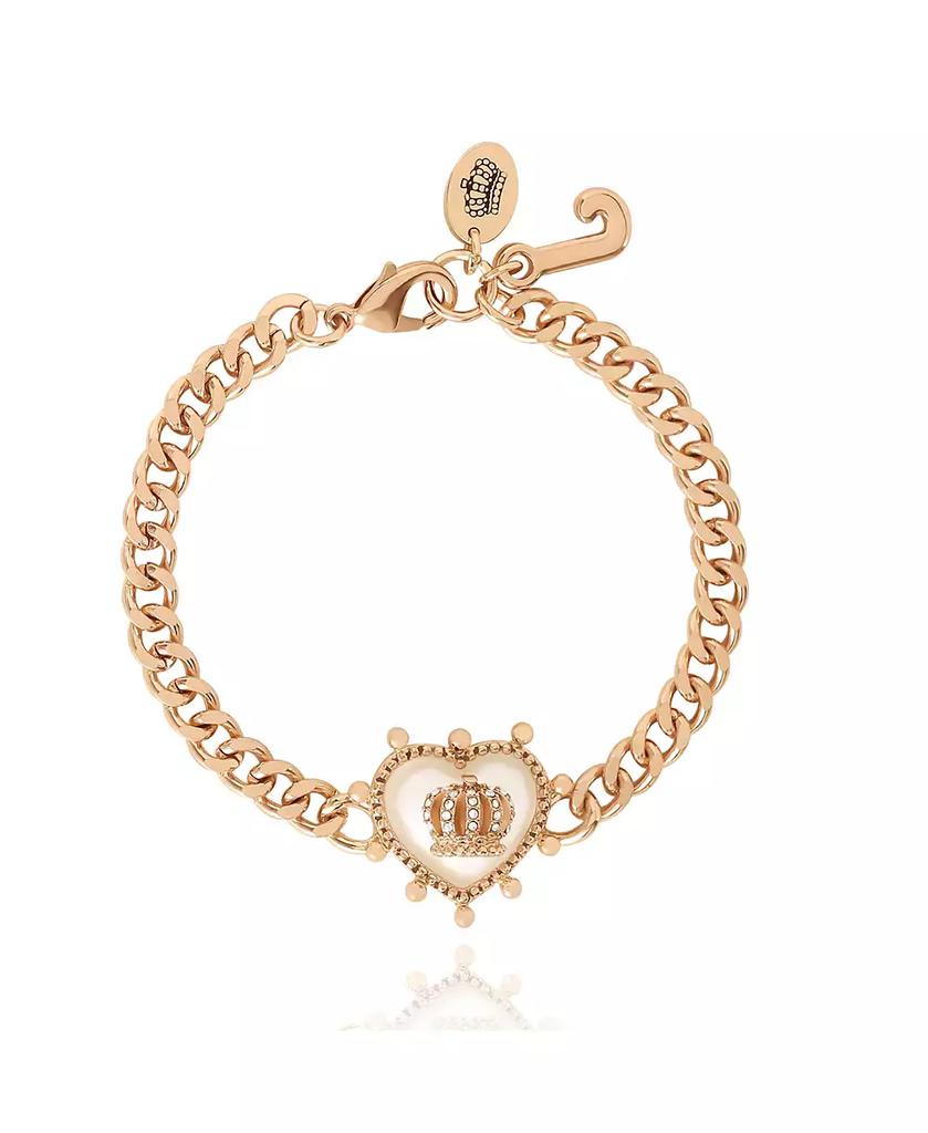 -Tonfarbenes Kettenarmband mit Kronen-Herz-Anhänger image 2