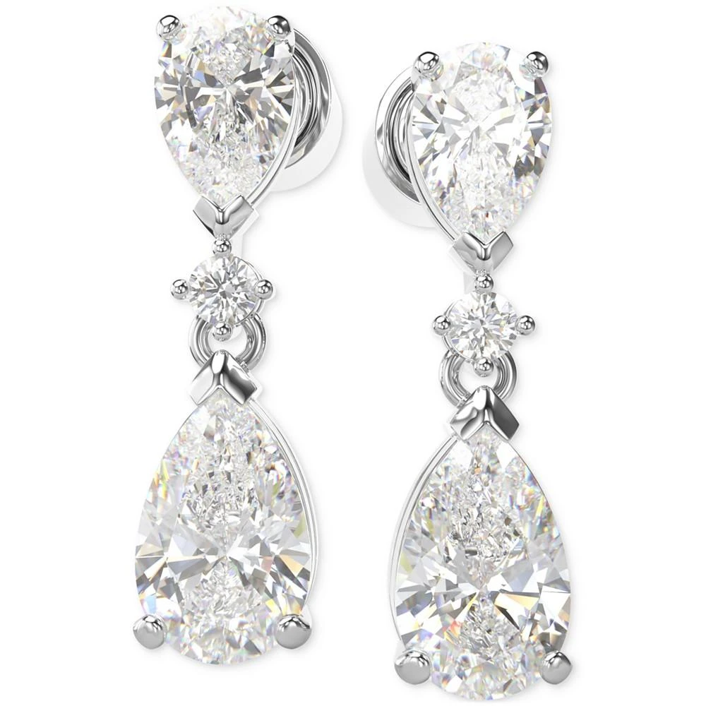 Silver-Tone 2-Pc. Set Mesmera Crystal Drop Earrings & Necklace, 15" + 2" extender 商品