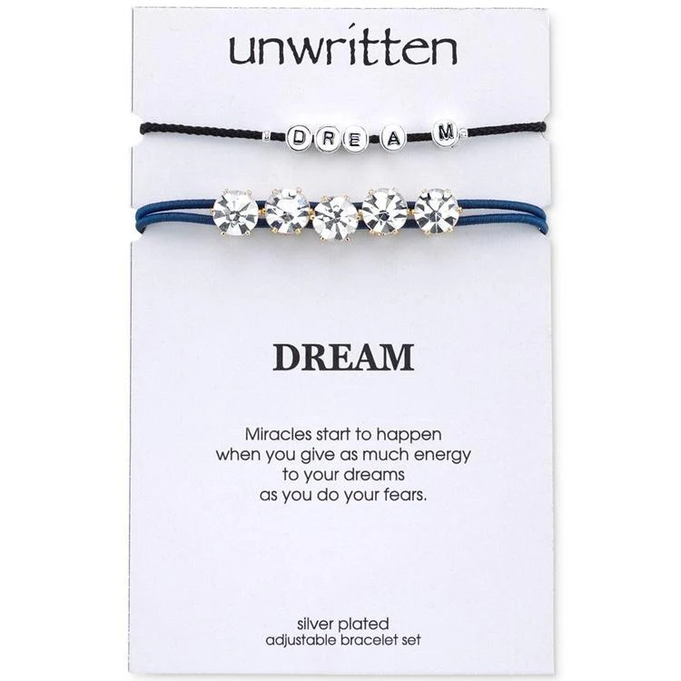 商品Unwritten|2-Pc. Set Dream and Flower Cord Adjustable Bracelets in Silver-Plate,价格¥104,第3张图片详细描述