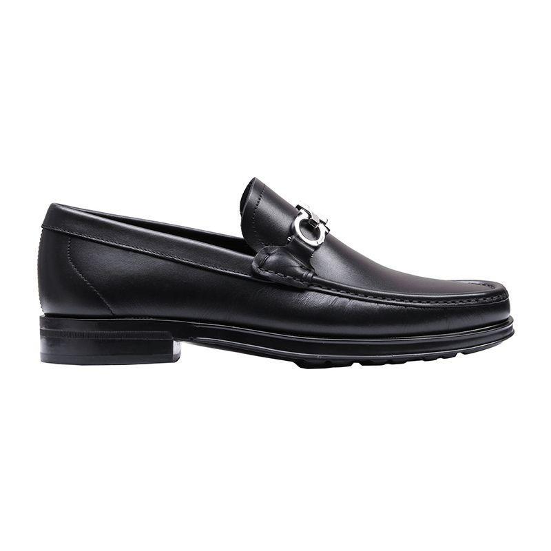 商品Salvatore Ferragamo|香港直邮SALVATOREFERRAGAMO菲拉格慕男士黑色套脚乐福鞋0534557,价格¥5391,第1张图片