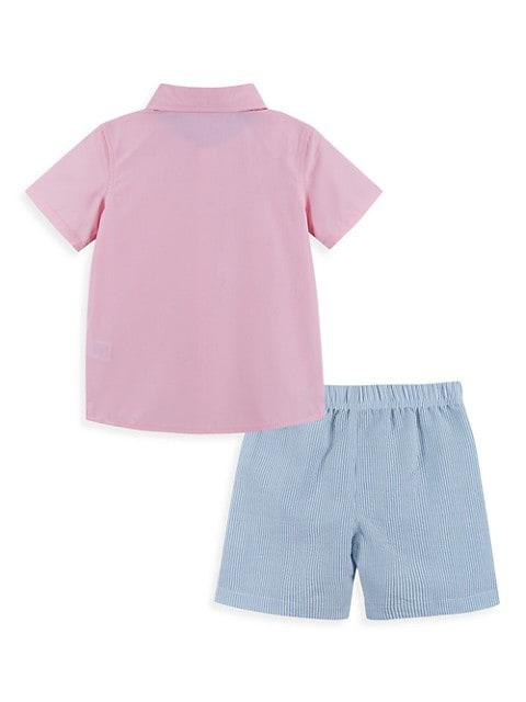 Baby Boy's 2-Piece Button-Up Shirt & Seersucker Shorts Set商品第2张图片规格展示