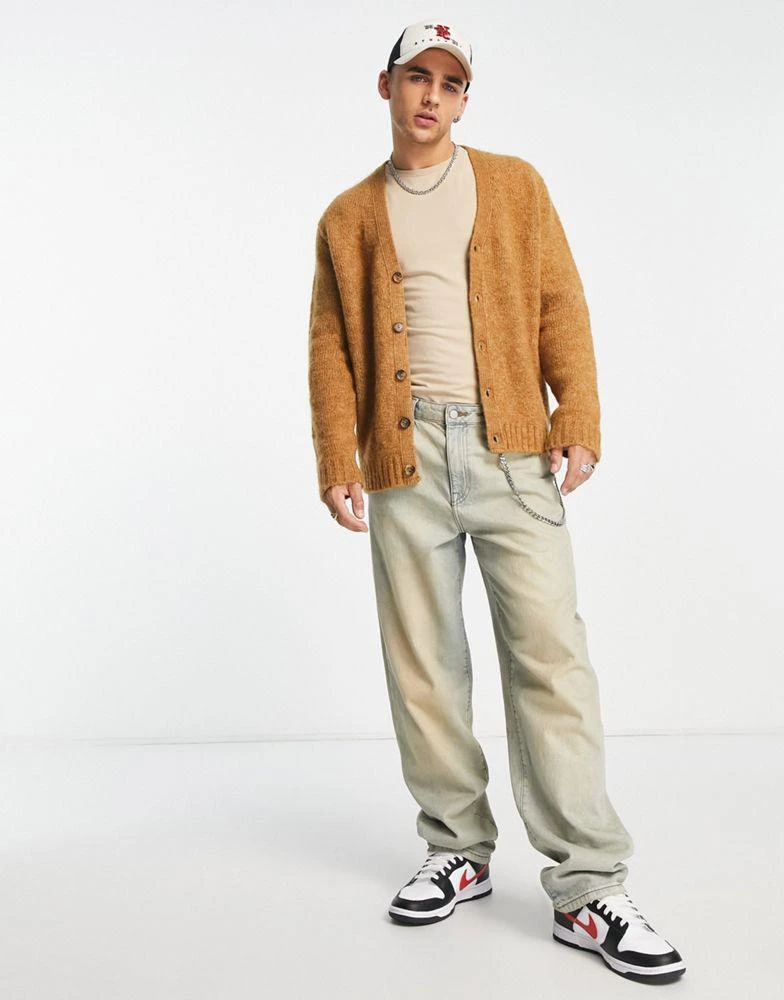 商品ASOS|ASOS DESIGN relaxed boxy cardigan in brown,价格¥205,第4张图片详细描述