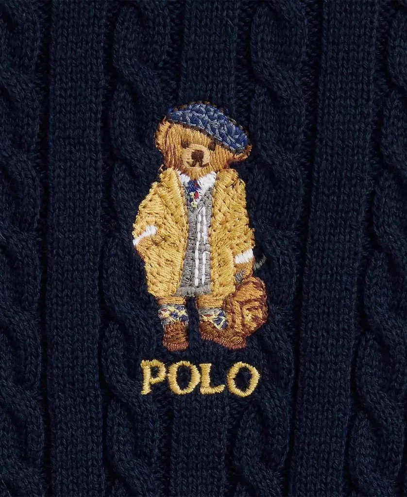 商品Ralph Lauren|Girls 7-16 Polo Bear Mini-Cable Cardigan,价格¥480,第3张图片详细描述