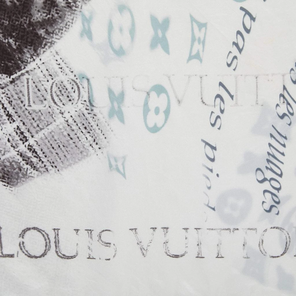 商品[二手商品] Louis Vuitton|Louis Vuitton White/Grey Motorcycle Graffiti Print Silk Scarf,价格¥3447,第3张图片详细描述