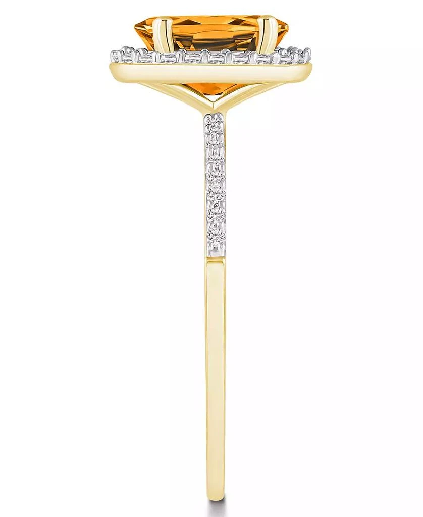 商品Macy's|Citrine (1-1/5 ct. t.w.) and Lab Grown Sapphire (1/5 ct. t.w.) Halo Ring in 10K Yellow Gold,价格¥1962,第4张图片详细描述