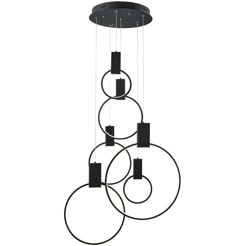 商品Finesse Decor|Hong Kong LED Circular Chandelier Matte Black,价格¥7944,第1张图片