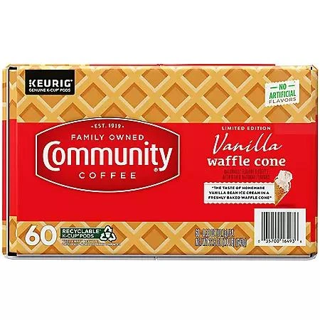 商品Community Coffee|Community Coffee Medium Roast Coffee Pods, Vanilla Waffle Cone, Medium Roast, 60 ct.,价格¥246,第5张图片详细描述