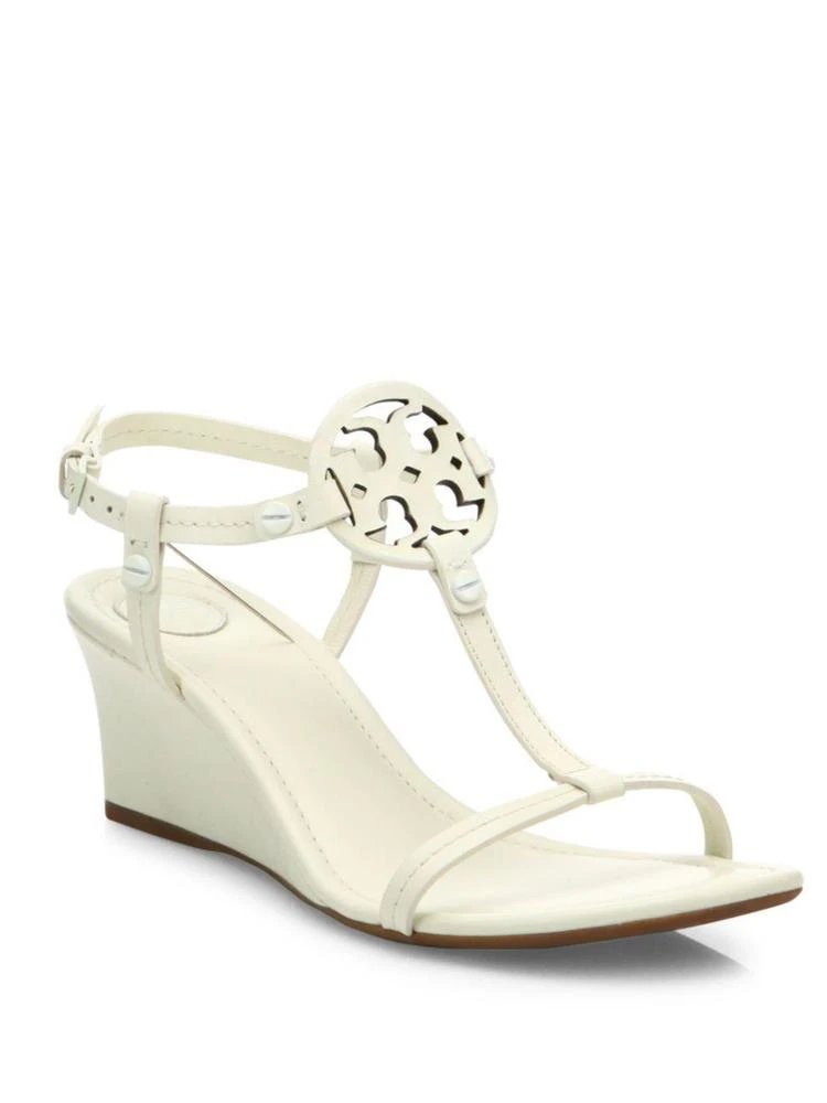 商品Tory Burch|Tory Burch - Miller T-Strap Leather Wedge Sandals,价格¥2011,第1张图片