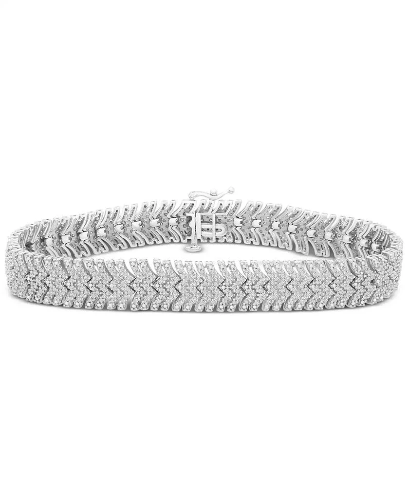 商品Macy's|Diamond Chevron Bracelet (3 ct. t.w.) in Sterling Silver,价格¥5797,第1张图片