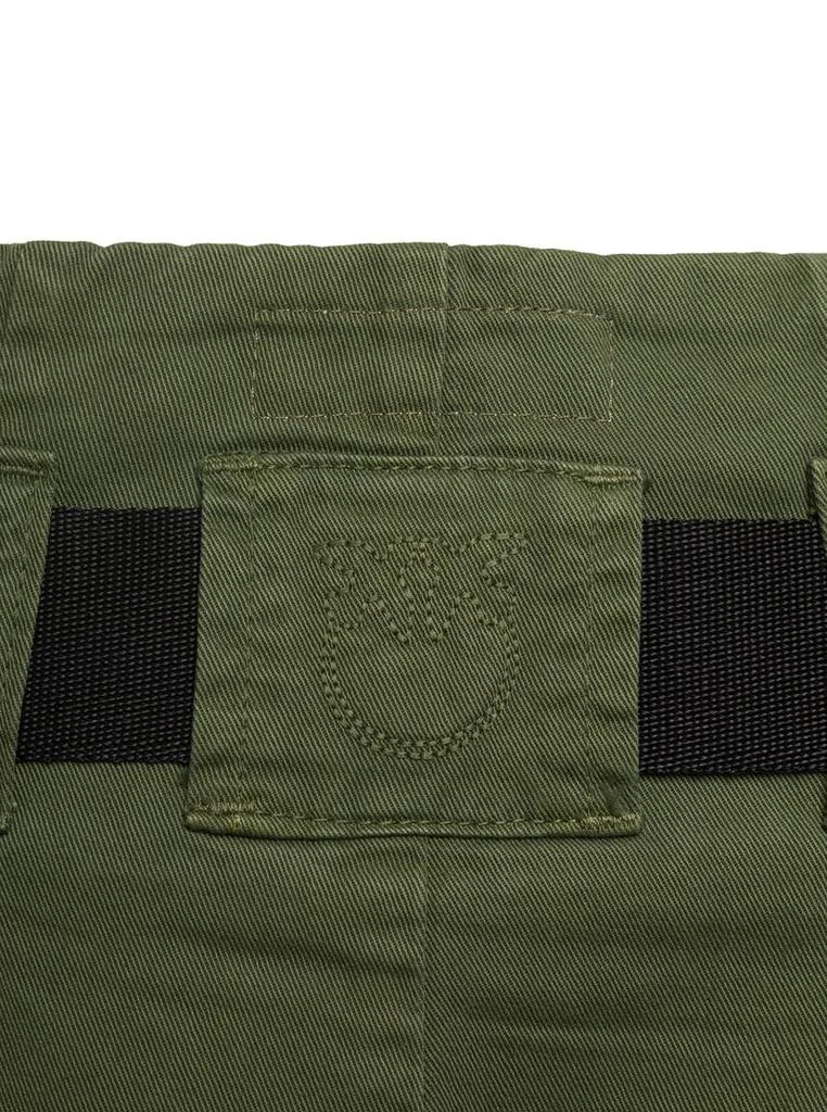商品PINKO|Military Green High-Waisted Cargo Pants with Belt in Cotton Woman,价格¥1510,第3张图片详细描述