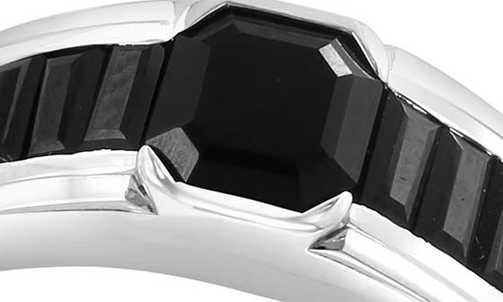 商品Effy|Men's Sterling Silver Onyx & Black Spinel Band Ring,价格¥2919,第2张图片详细描述