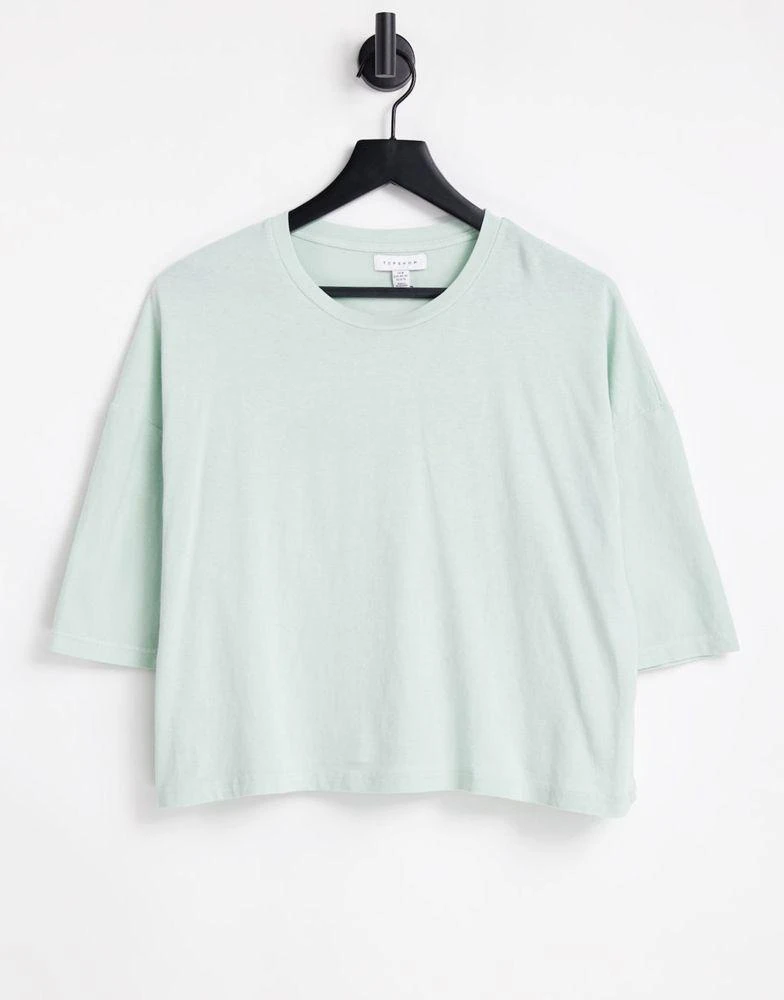 商品Topshop|Topshop short sleeve boxy t-shirt in pistachio,价格¥91,第1张图片