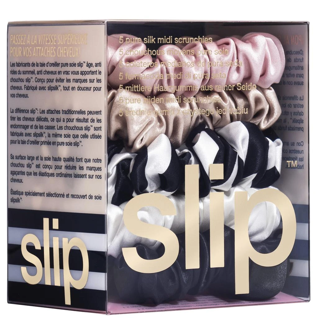 商品Slip|Slip Pure Silk 5-Pack Midi Scrunchies - Multi,价格¥376,第3张图片详细描述