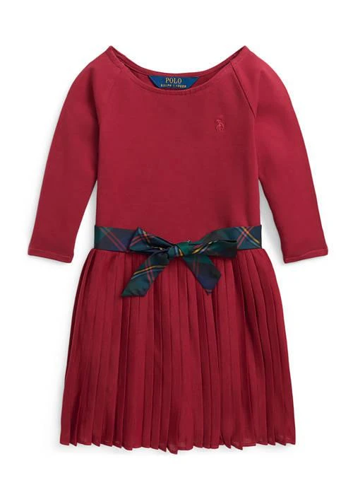 商品Ralph Lauren|Lauren Childrenswear Girls 2 6X Pleated Stretch Jersey Dress,价格¥171,第1张图片