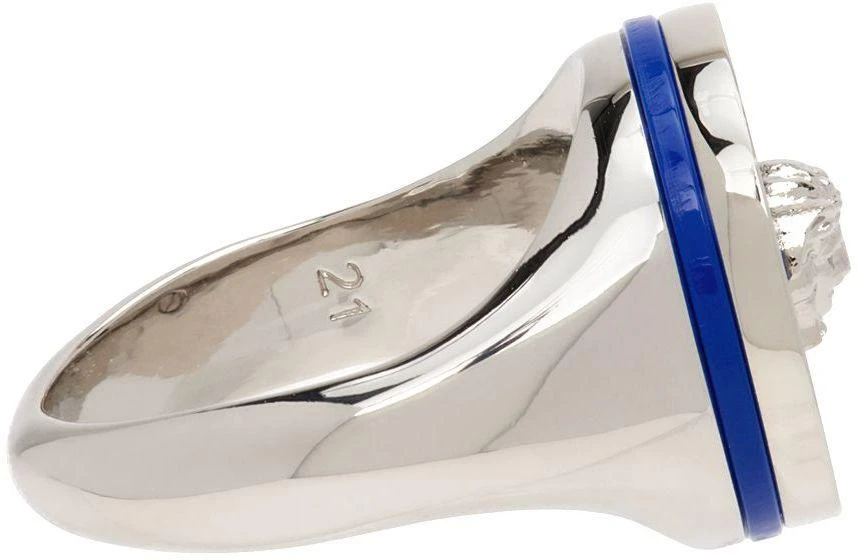 商品Versace|Silver & Blue Medusa Ring,价格¥1496,第5张图片详细描述