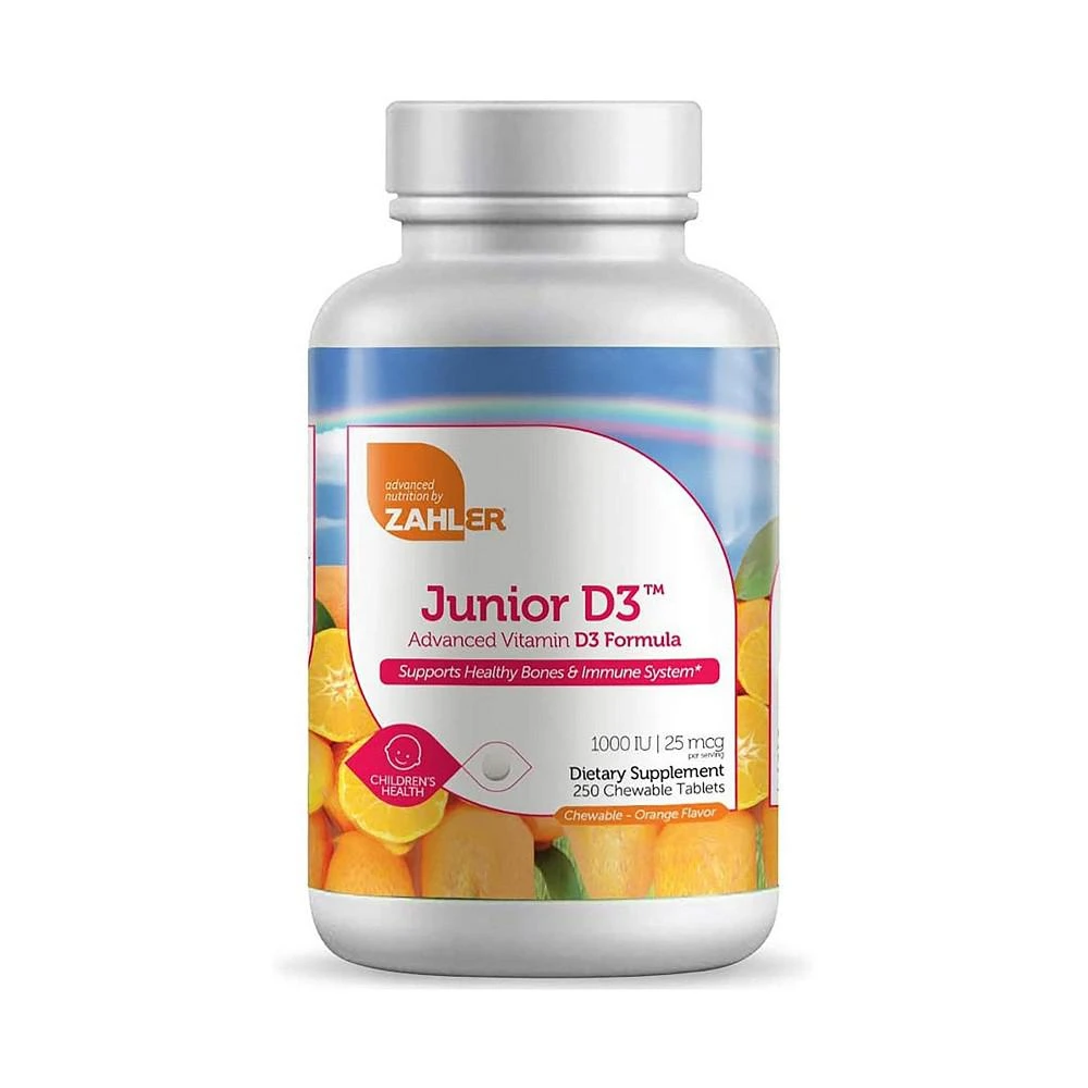 商品Zahler|Junior Vitamin D3 for Kids - 250 Chewable Tablets,价格¥143,第1张图片
