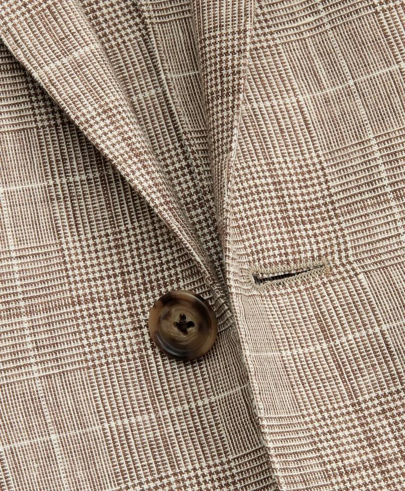 商品Brooks Brothers|Milano Fit Three-Button Check Linen Sport Coat,价格¥1664,第2张图片详细描述