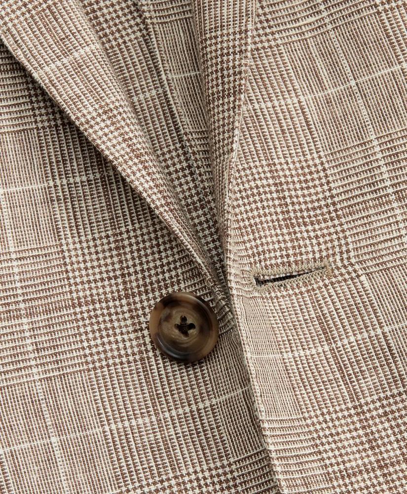 商品Brooks Brothers|Milano Fit Three-Button Check Linen Sport Coat,价格¥1864,第4张图片详细描述