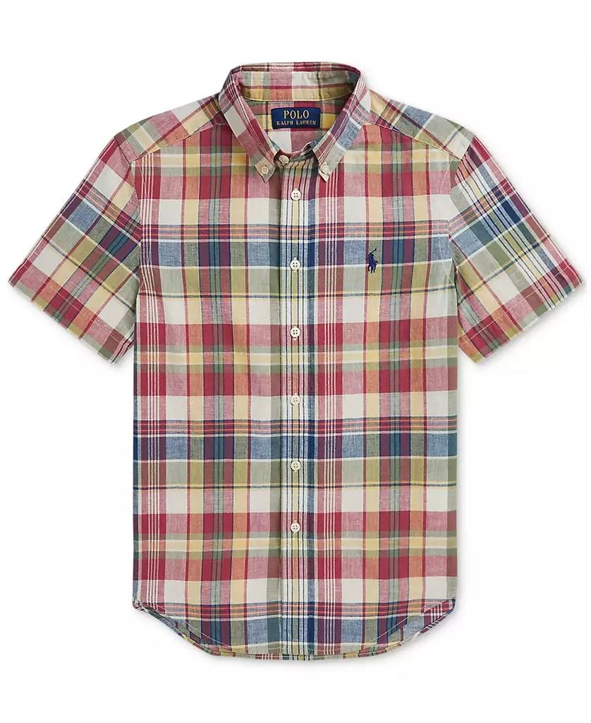 商品Ralph Lauren|Big Boys Cotton Madras Short-Sleeve Shirt,价格¥212,第1张图片