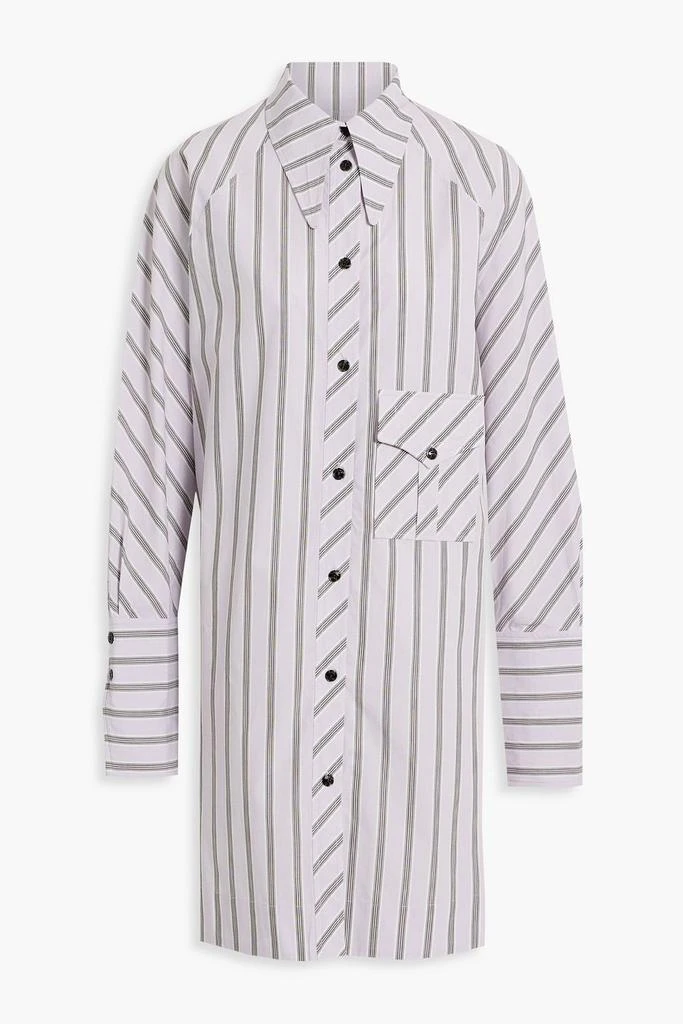 商品Ganni|Striped organic cotton-poplin mini shirt dress,价格¥601,第1张图片