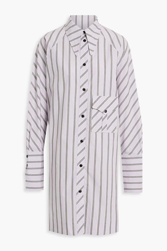 商品Ganni|Striped organic cotton-poplin mini shirt dress,价格¥977,第1张图片