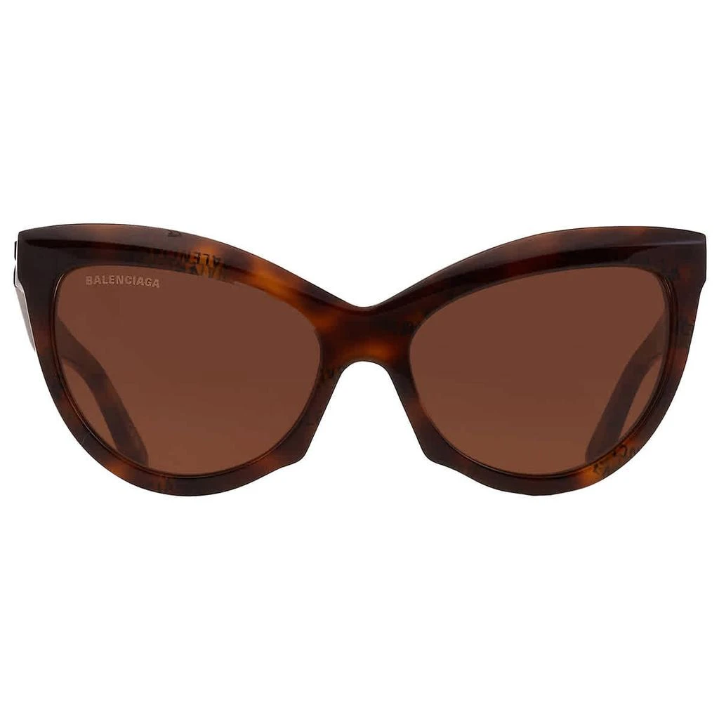 商品Balenciaga|Brown Cat Eye Ladies Sunglasses BB0217S-002 57,价格¥1049,第1张图片