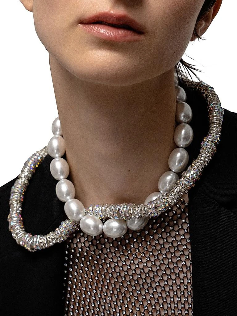 商品Julietta|Eva Silvertone, Crystal & Faux Pearl Necklace,价格¥2590,第2张图片详细描述