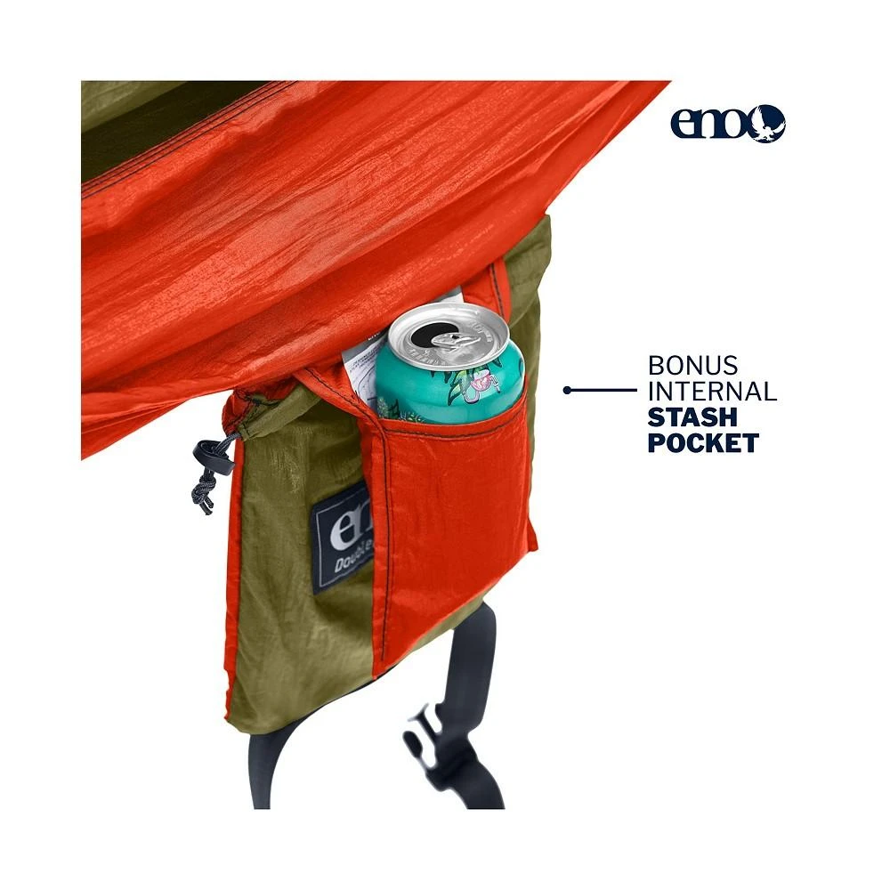 商品ENO|DoubleNest Hammock - Lightweight, Portable, 1 to 2 Person Hammock - For Camping, Hiking, Backpacking, Travel, a Festival, or the Beach - Olive/Orange,价格¥819,第3张图片详细描述