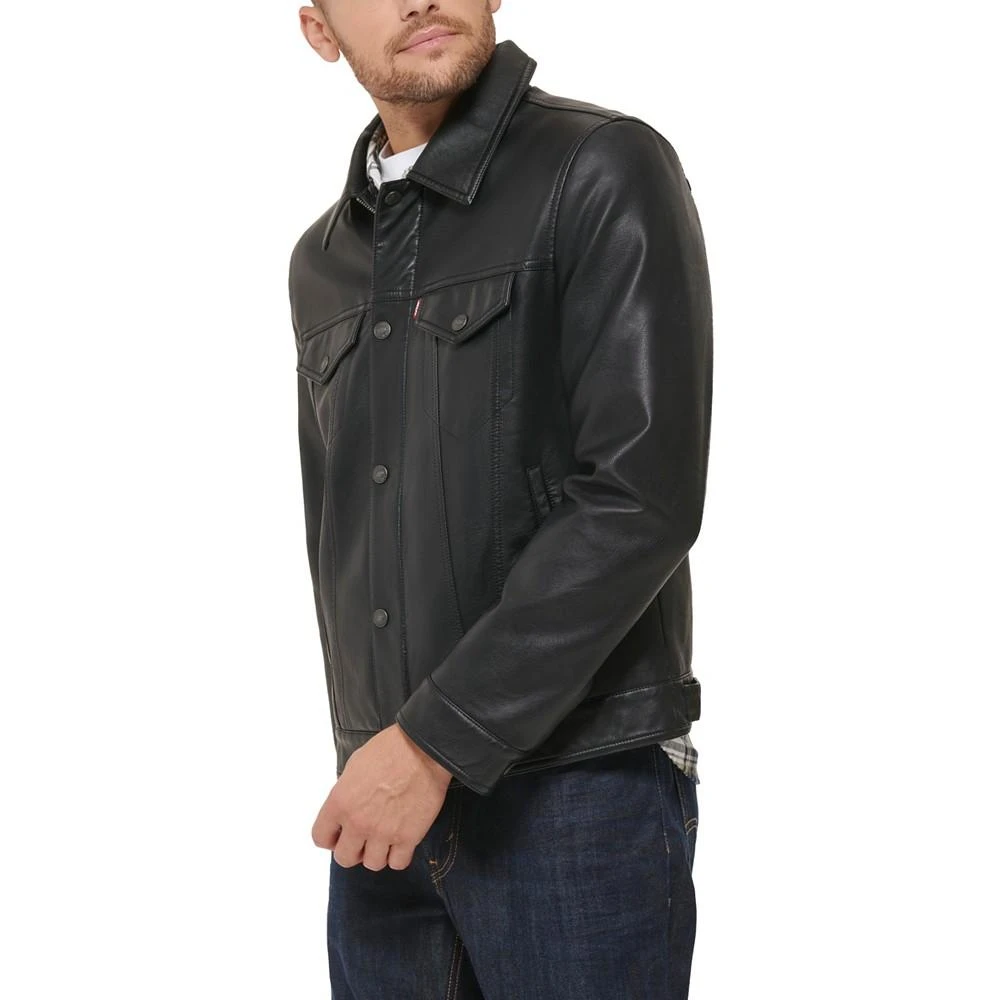 商品Levi's|Men's Faux Leather Trucker Jacket,价格¥585,第4张图片详细描述