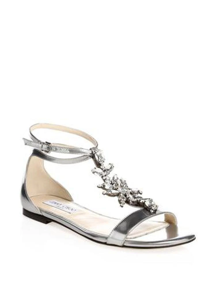 商品Jimmy Choo|Jimmy Choo - Averie Embellished Flat Sandals,价格¥2084,第1张图片