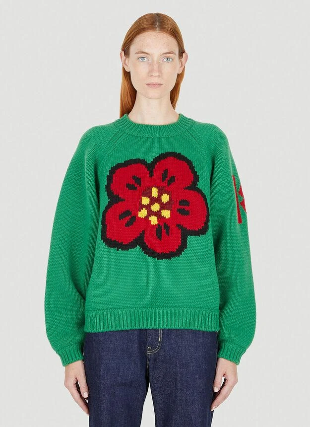 商品Kenzo|Graphic Comfort Sweater in Green,价格¥2949,第1张图片