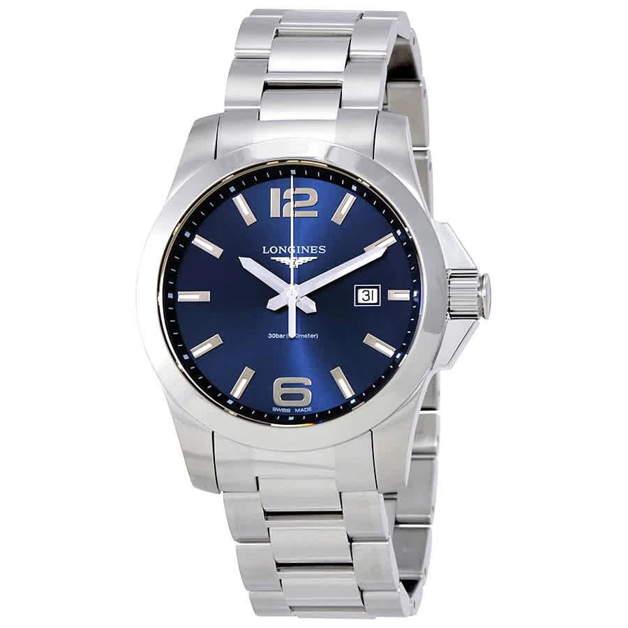 商品Longines|Conquest Blue Dial Stainless Steel Men's 43mm Watch L37604966,价格¥4620,第1张图片