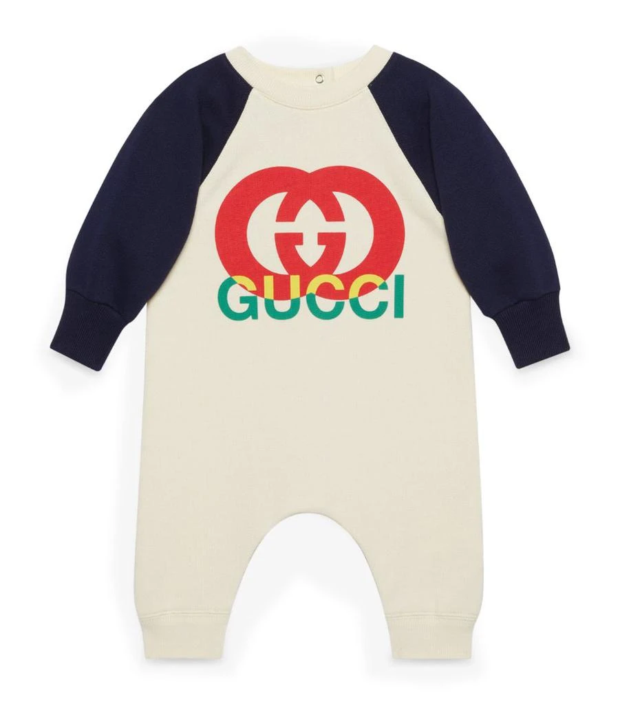 商品Gucci|Cotton Logo Print Playsuit (0-36 Months),价格¥2324,第1张图片