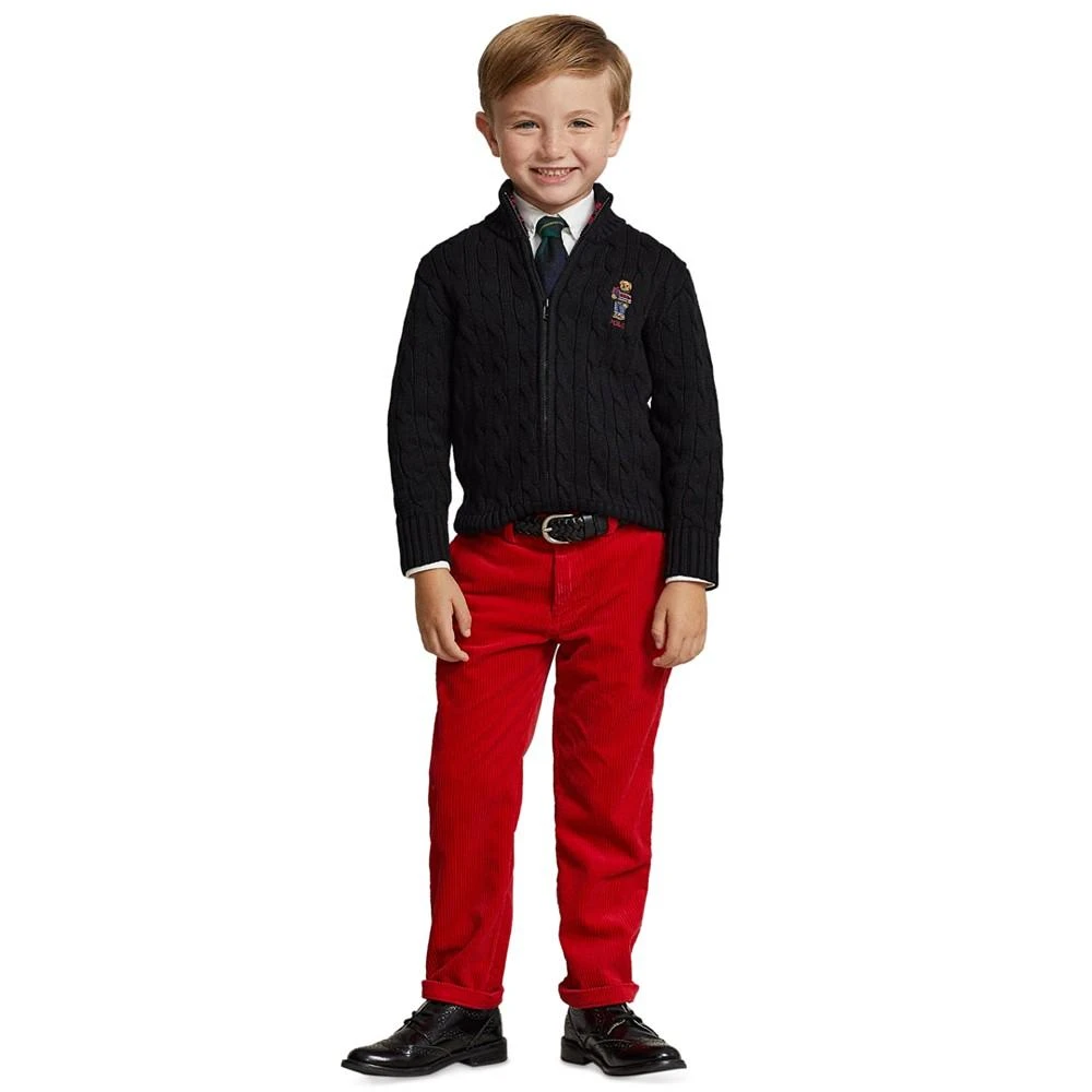 商品Ralph Lauren|Toddler and Little Boys Polo Bear Full-Zip Sweater,价格¥339,第2张图片详细描述