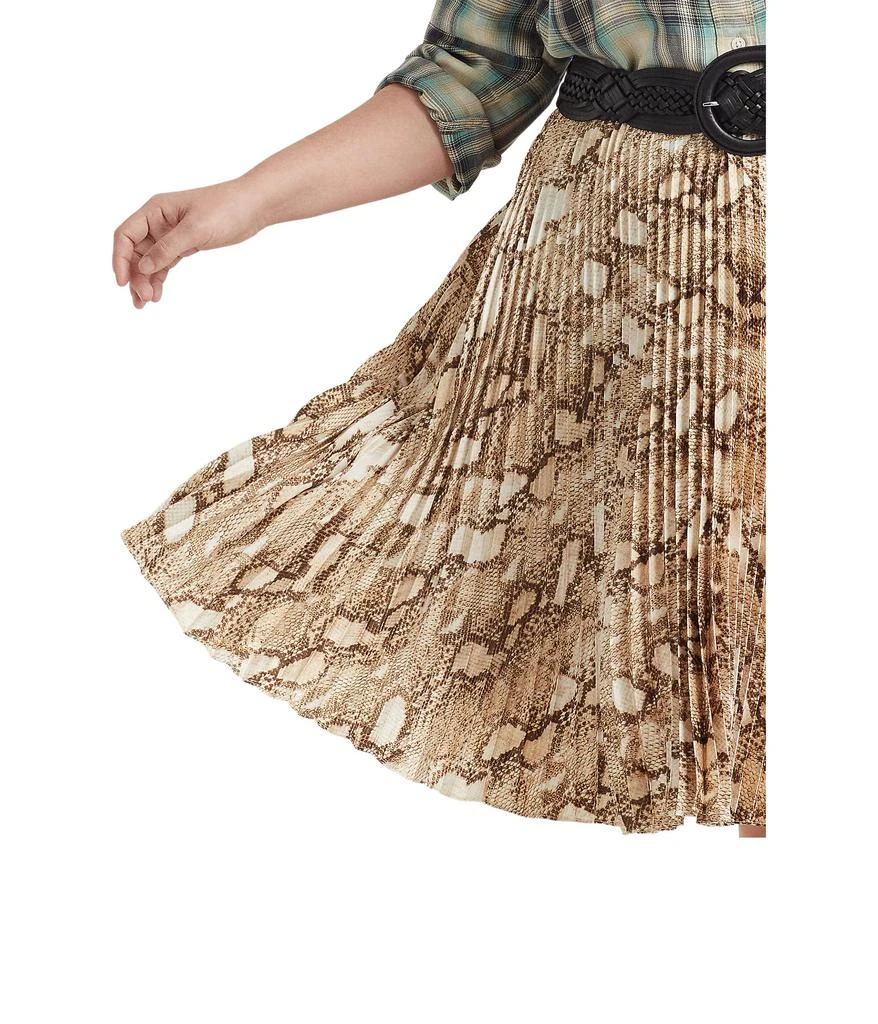 商品Ralph Lauren|Plus Size Snakeskin Print Pleated Charmeuse Skirt,价格¥584,第3张图片详细描述