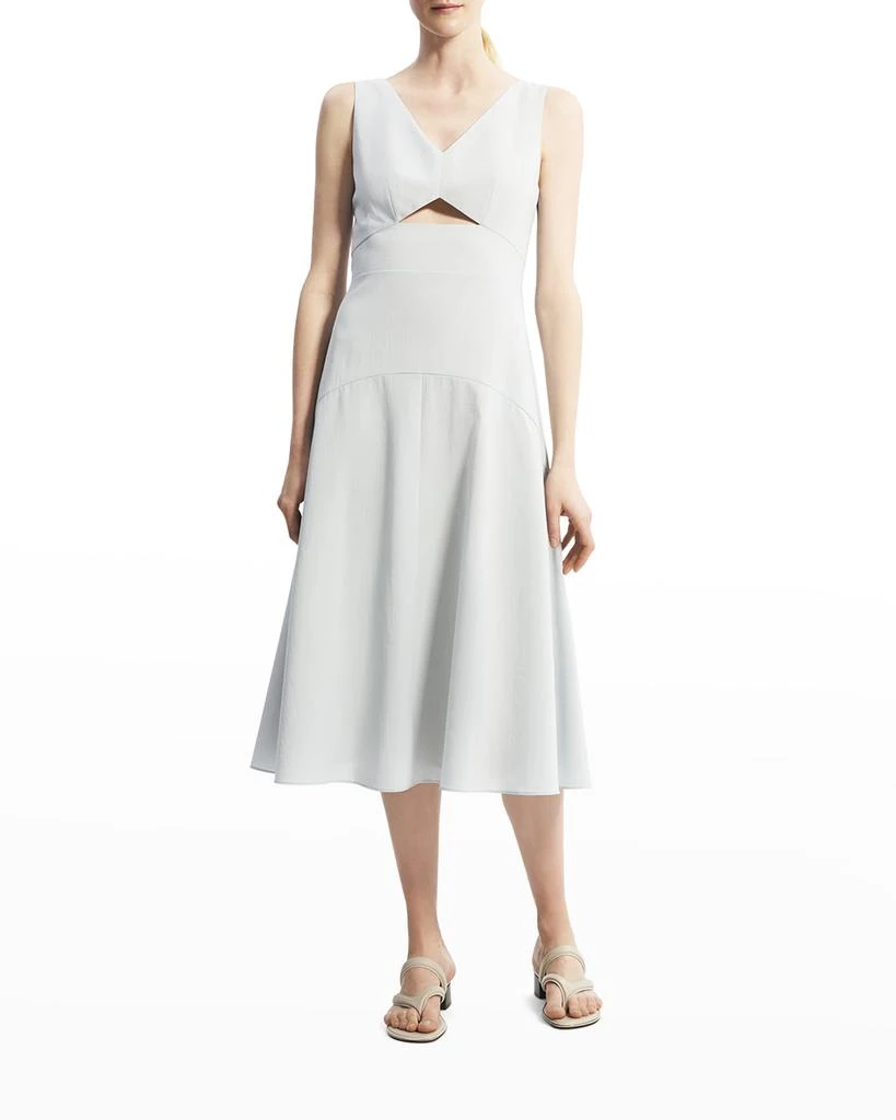 商品Theory|Sleeveless Cutout Midi Dress,价格¥2210,第1张图片